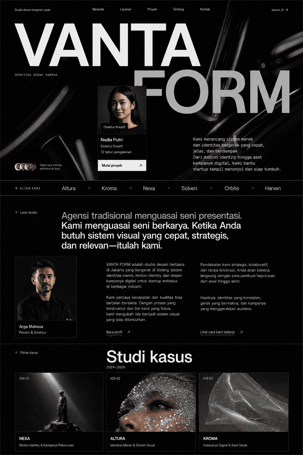 Pratinjau desain Apta Advisory